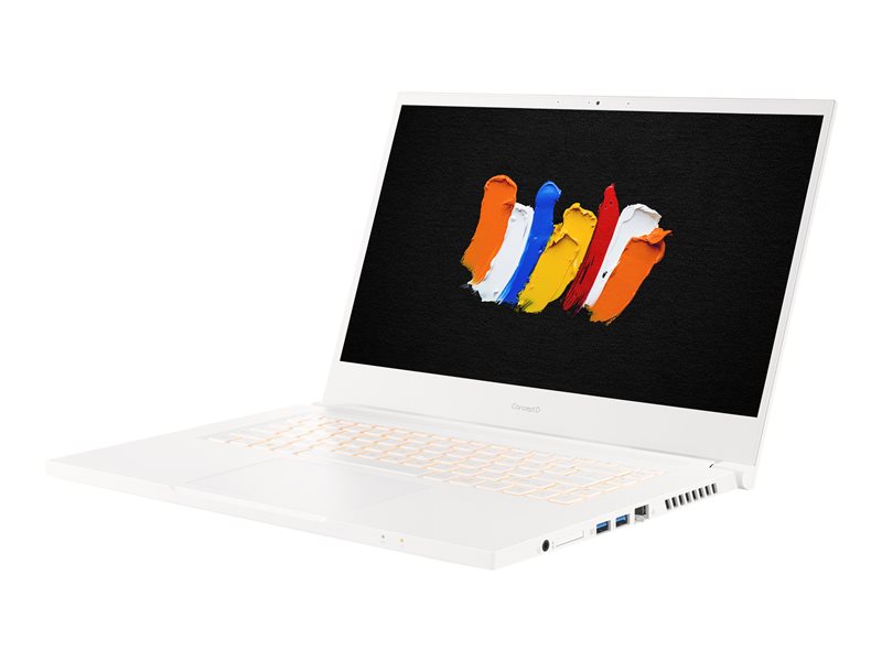 Acer ConceptD 3 CN315-72G-742A - Core i7 10750H / 2.6 GHz - Win 10 Pro 64 bits - 16 Go RAM - 512 Go SSD SED - 15.6" IPS 1920 x 1080 (Full HD) - GF GTX 1650 Ti - Bluetooth, Wi-Fi - le blanc - clavier : Français