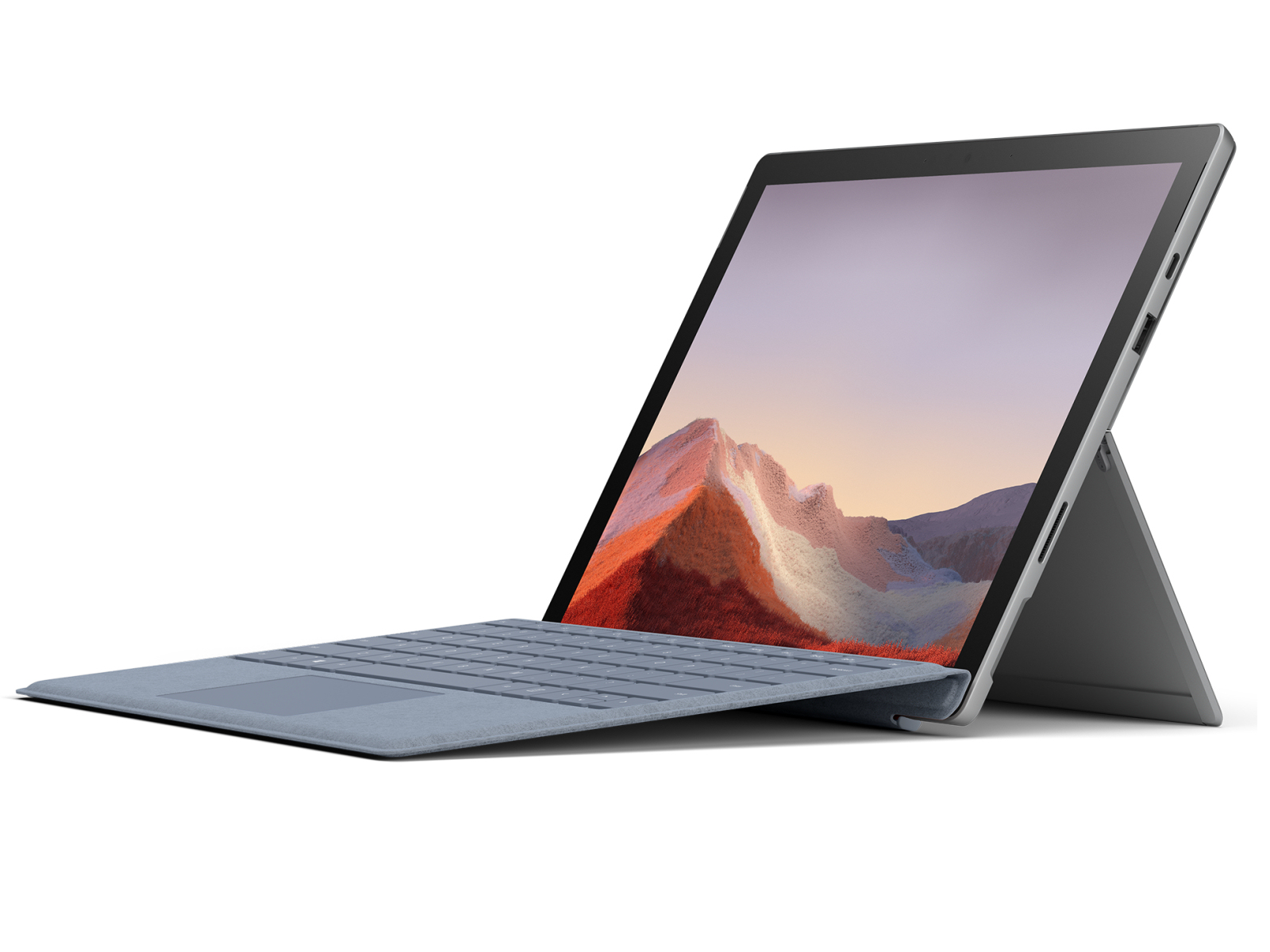 Pack PC Hybride Microsoft Surface Pro 7 12.3" Intel Core i5 8 Go RAM 256 Go SSD Platine + Clavier Microsoft Type Cover pour Surface Pro Noir + Souris Microsoft Surface Mobile Platine + Stylet Microsoft Surface Pen Platine