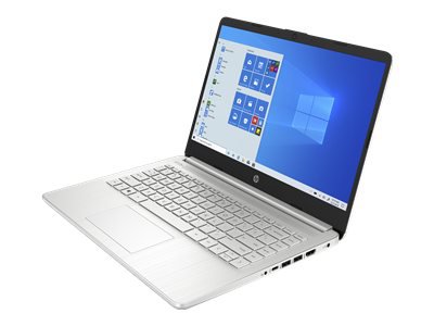 HP 14s-dq1039nf - Core i3 1005G1 / 1.2 GHz - Win 10 Home in S mode - 4 Go RAM - 256 Go SSD NVMe - 14" 1366 x 768 (HD) - UHD Graphics - Wi-Fi, Bluetooth - argent naturel, motif brossé vertical, cadre du clavier en finition moulée, couvercle et base pe
