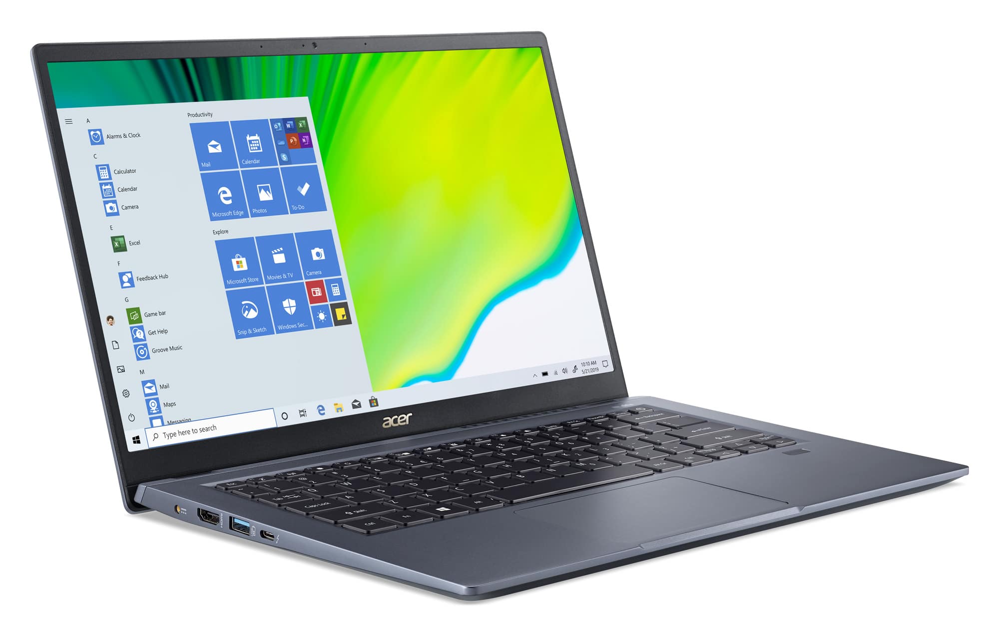 Acer Swift 3X SF314-510G-54UM - Core i5 1135G7 / 2.4 GHz - Win 10 Familiale 64 bits - 16 Go RAM - 512 Go SSD - 14" IPS 1920 x 1080 (Full HD) - Iris Xe Max Graphics - Bluetooth, Wi-Fi - bleu vapeur - clavier : Français